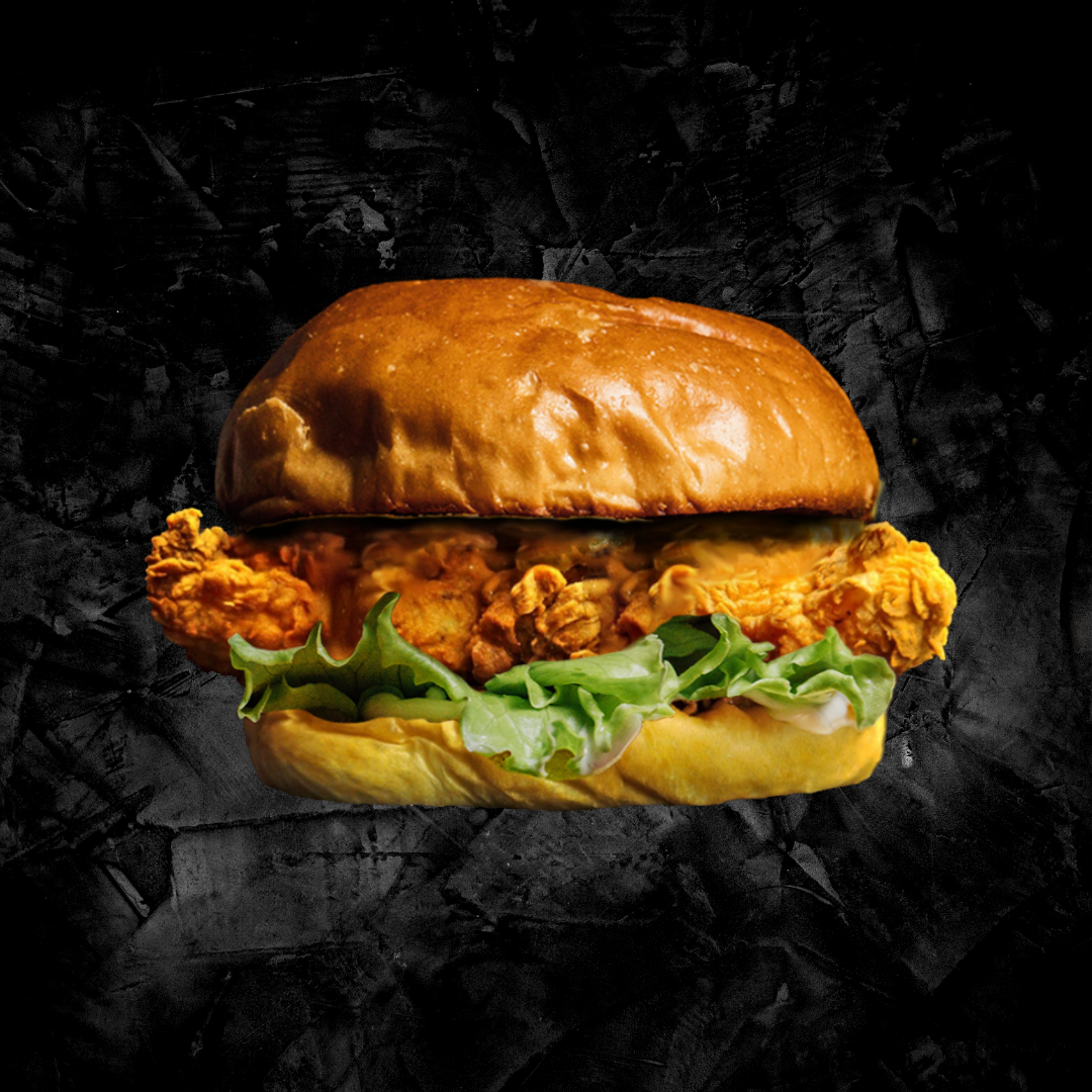 Spicy Crunchy Paprika Chicken Burger With Cheese.